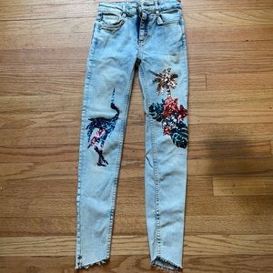 Pull&Bear Sequined Skinny Jeans